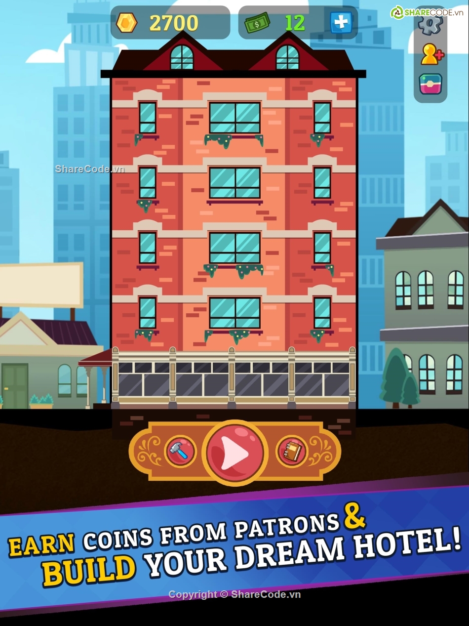 hotel mania,idle game,unity hotel game,idle manager game